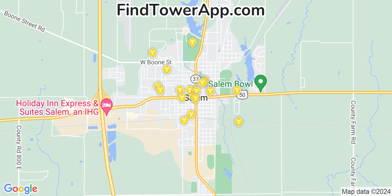 T-Mobile 4G/5G cell tower coverage map Salem, Illinois