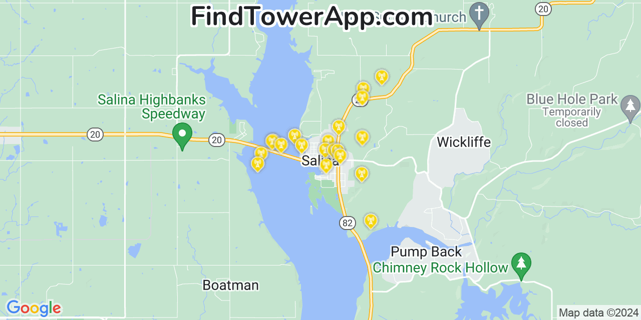 T-Mobile 4G/5G cell tower coverage map Salina, Oklahoma