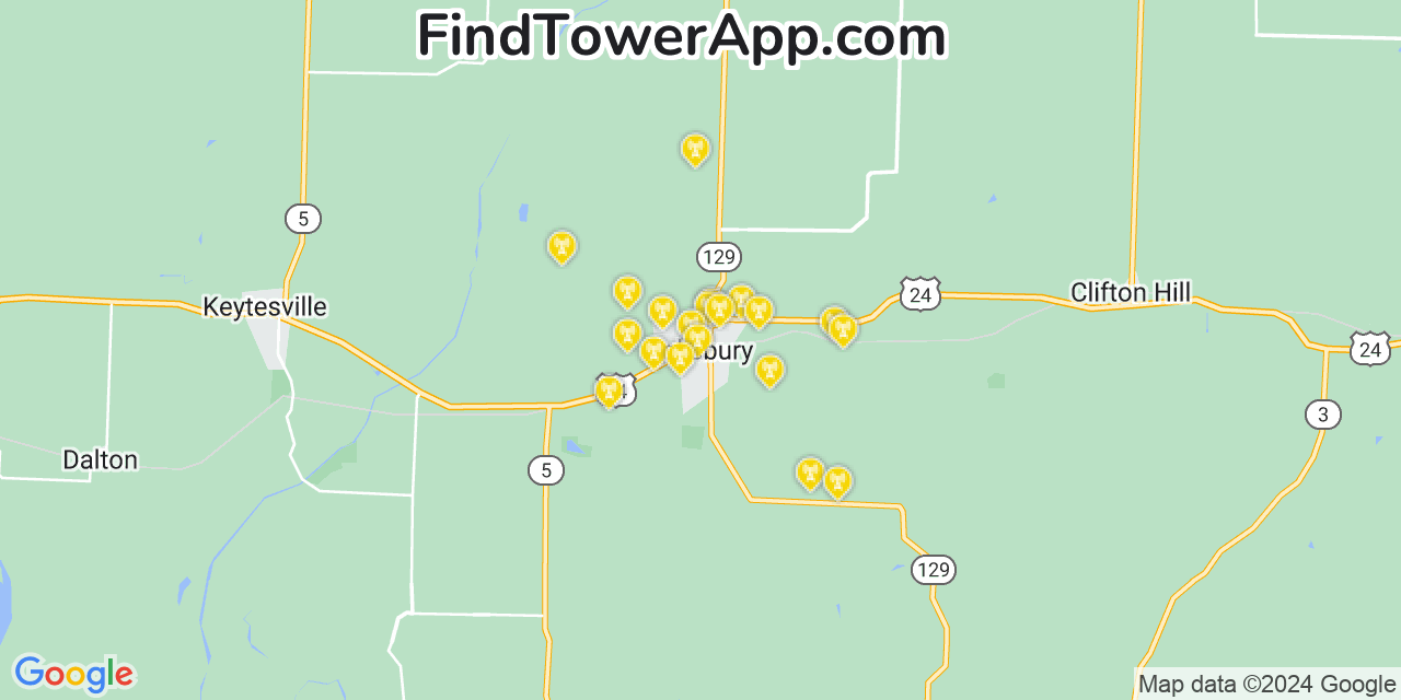 Verizon 4G/5G cell tower coverage map Salisbury, Missouri