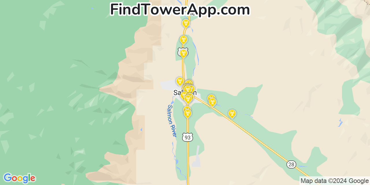 T-Mobile 4G/5G cell tower coverage map Salmon, Idaho