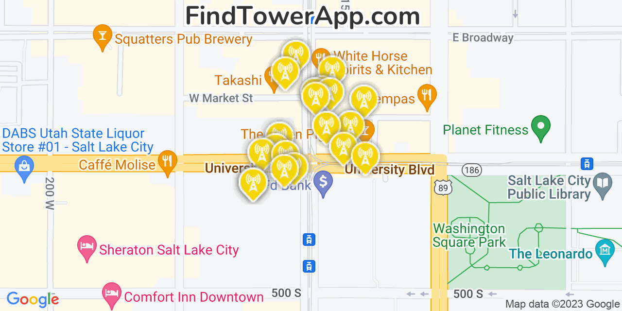 Salt Lake City Utah Cell Tower Coverage Map