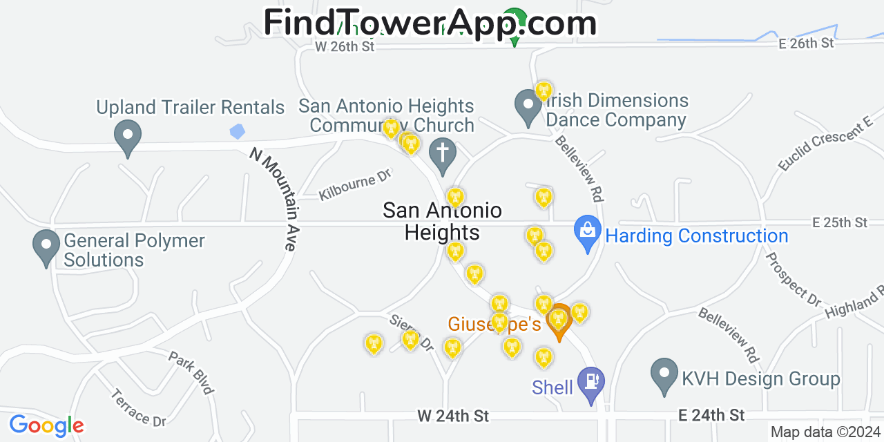 T-Mobile 4G/5G cell tower coverage map San Antonio Heights, California