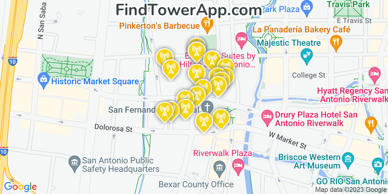 San Antonio Texas Cell Tower Coverage Map