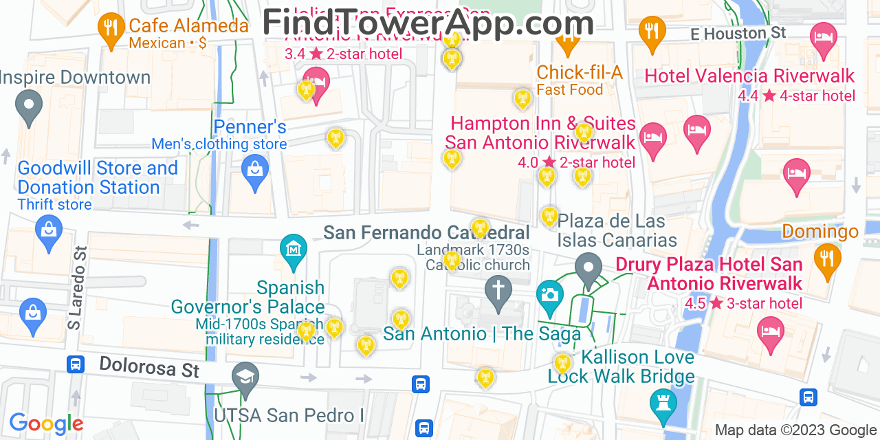 AT&T 4G/5G cell tower coverage map San Antonio, Texas
