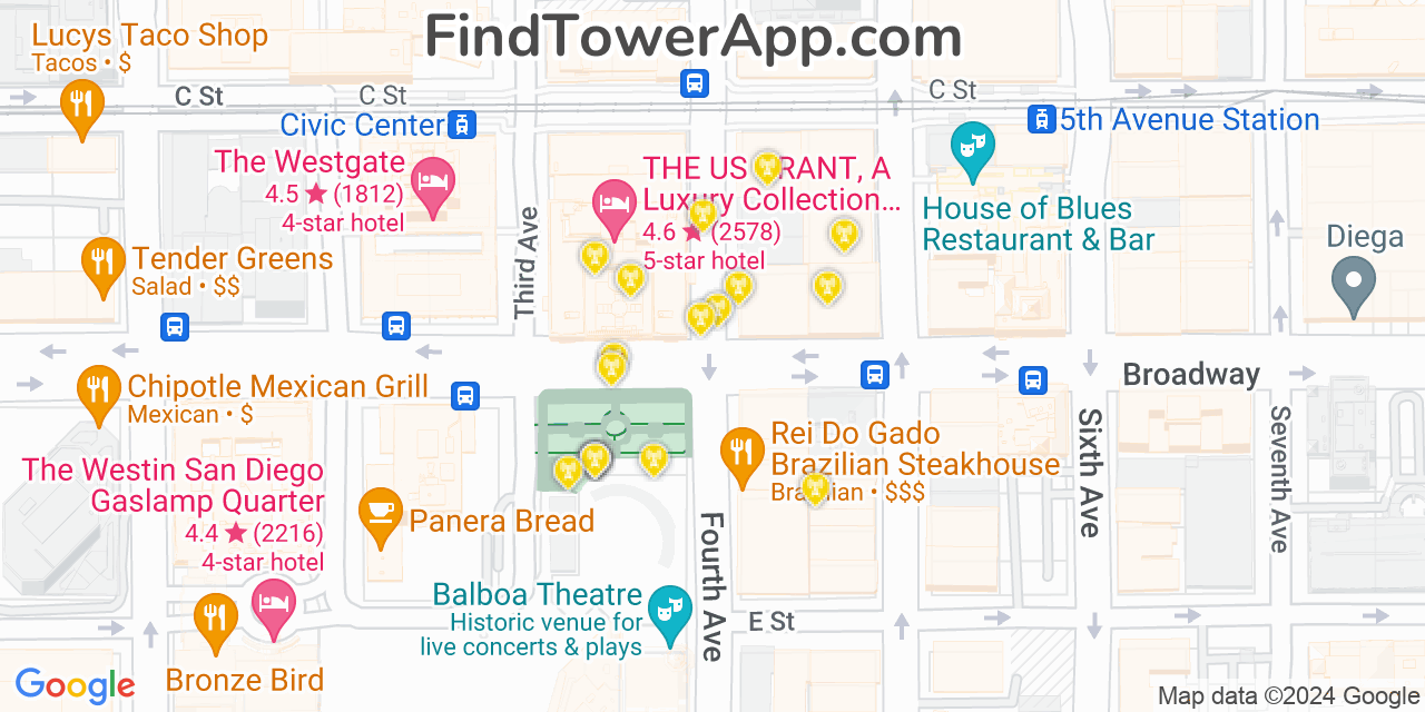 San Diego California Cell Tower Coverage Map