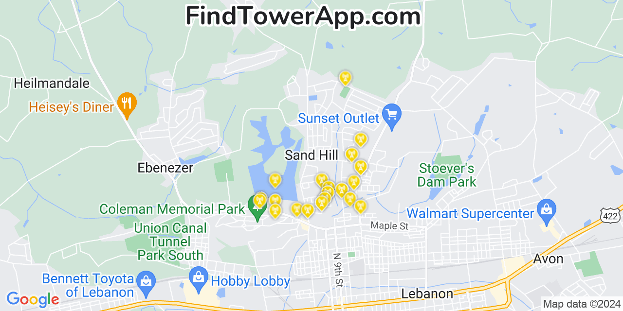 Verizon 4G/5G cell tower coverage map Sand Hill, Pennsylvania