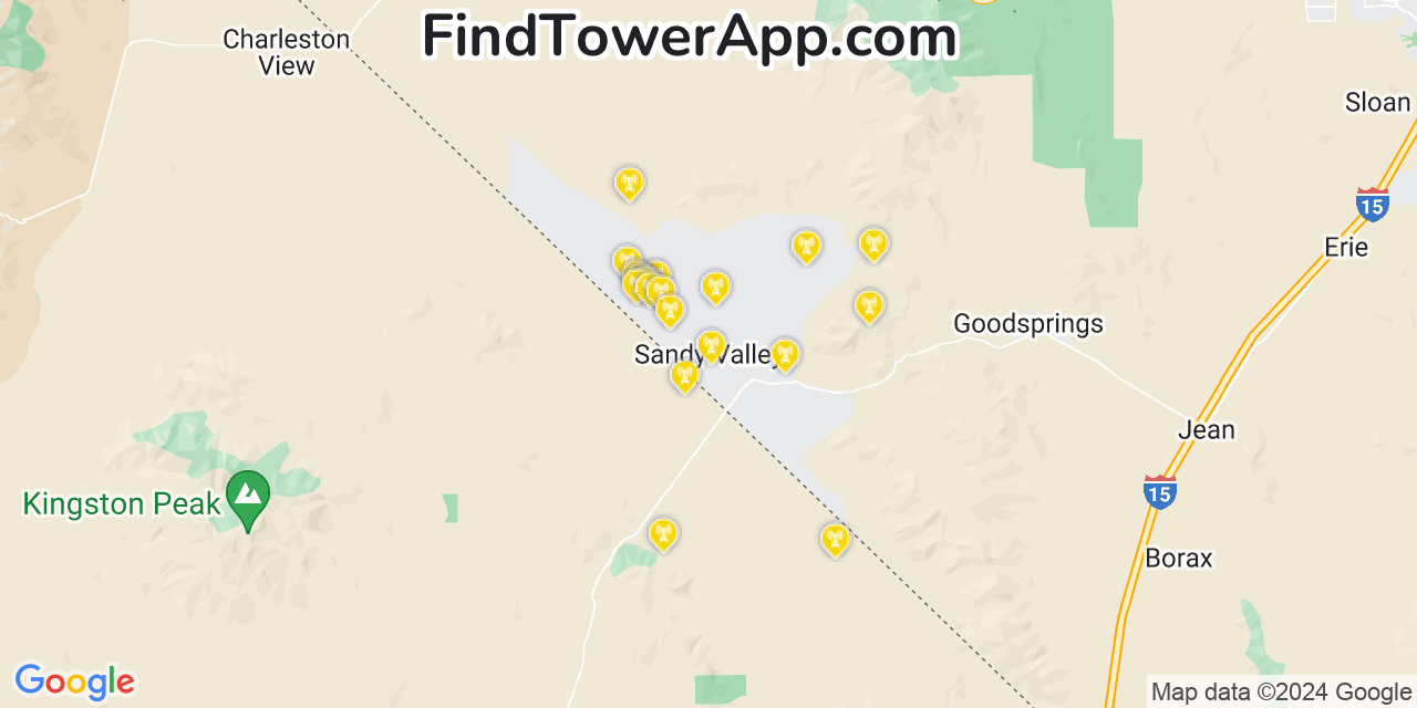 Verizon 4G/5G cell tower coverage map Sandy Valley, Nevada