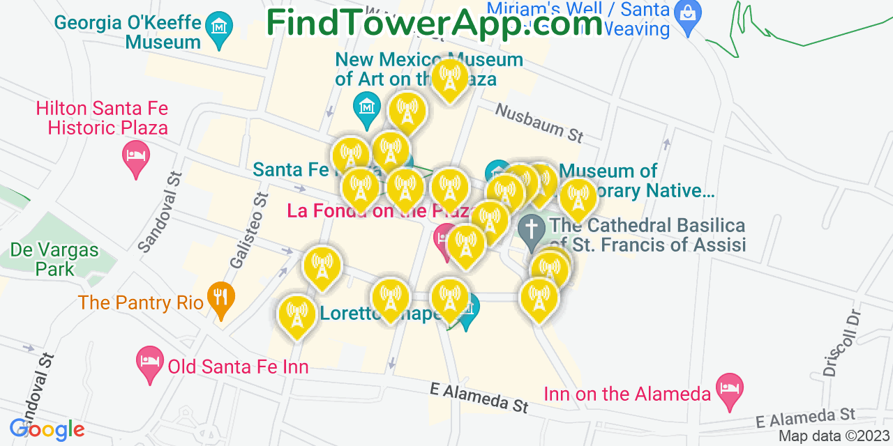 Santa Fe New Mexico Cell Tower Coverage Map