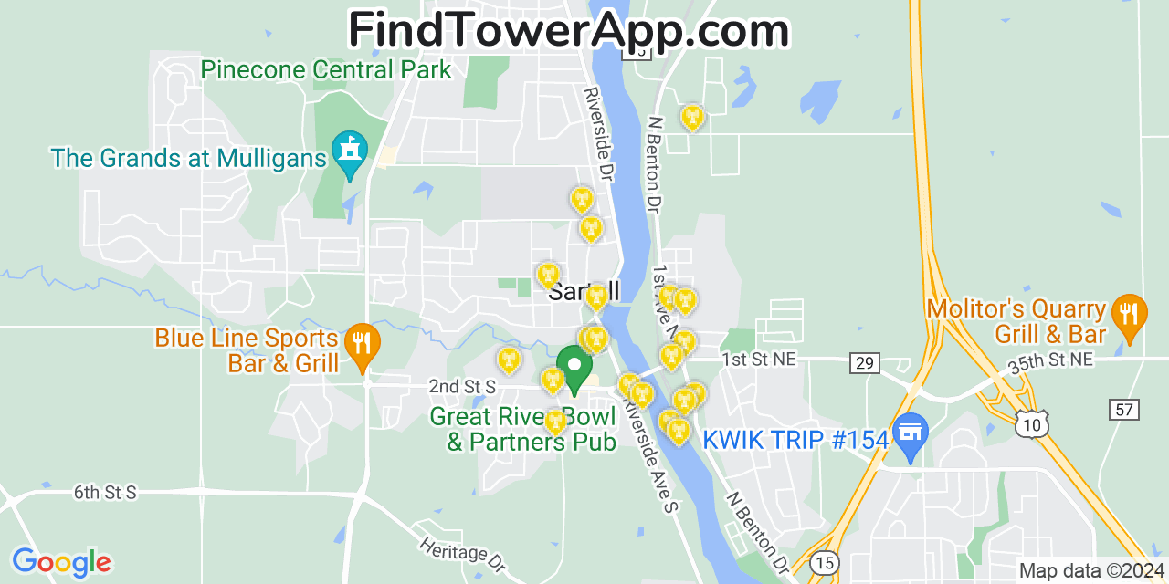 T-Mobile 4G/5G cell tower coverage map Sartell, Minnesota