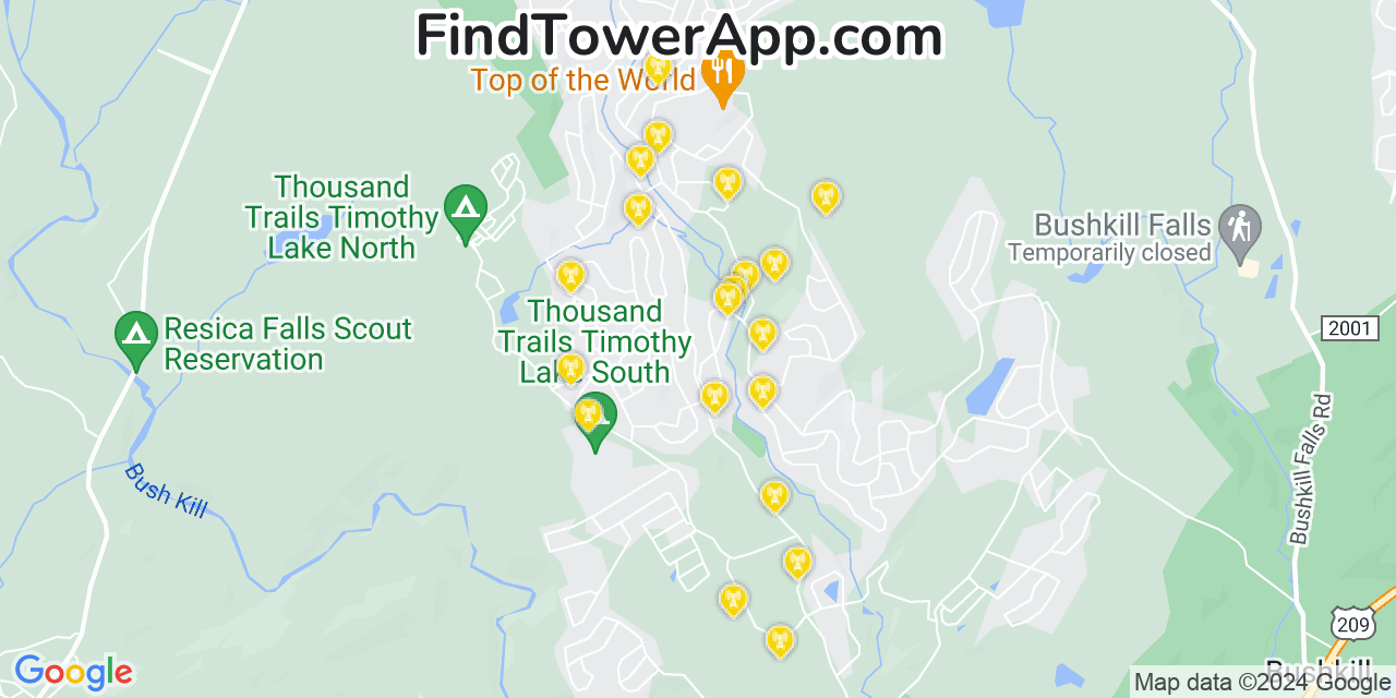 T-Mobile 4G/5G cell tower coverage map Saw Creek, Pennsylvania