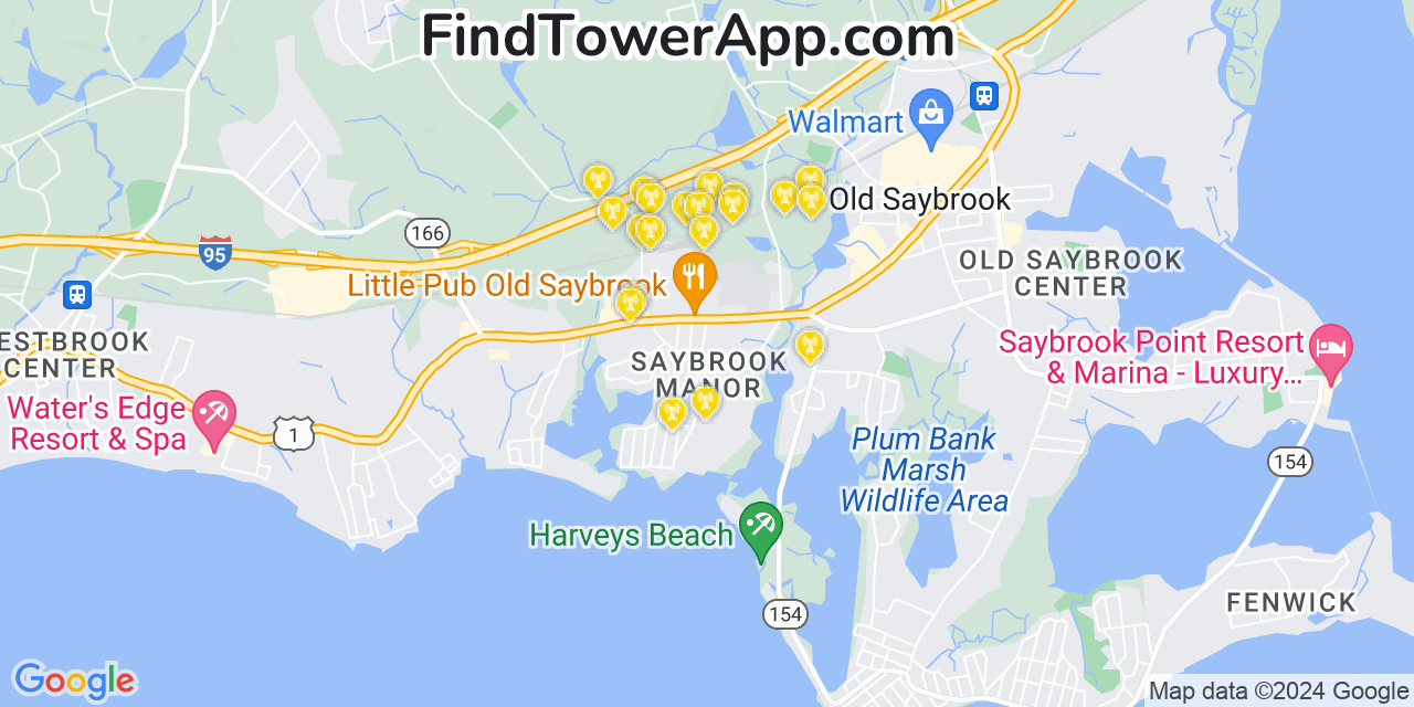 Verizon 4G/5G cell tower coverage map Saybrook Manor, Connecticut