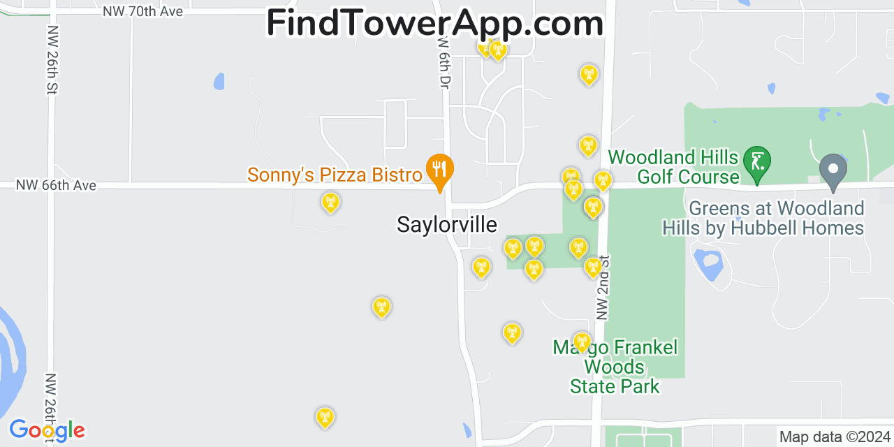 AT&T 4G/5G cell tower coverage map Saylorville, Iowa