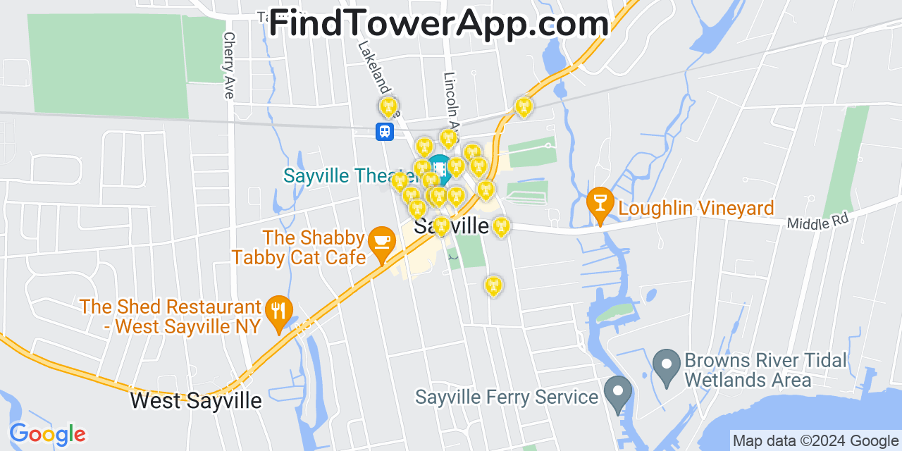 T-Mobile 4G/5G cell tower coverage map Sayville, New York