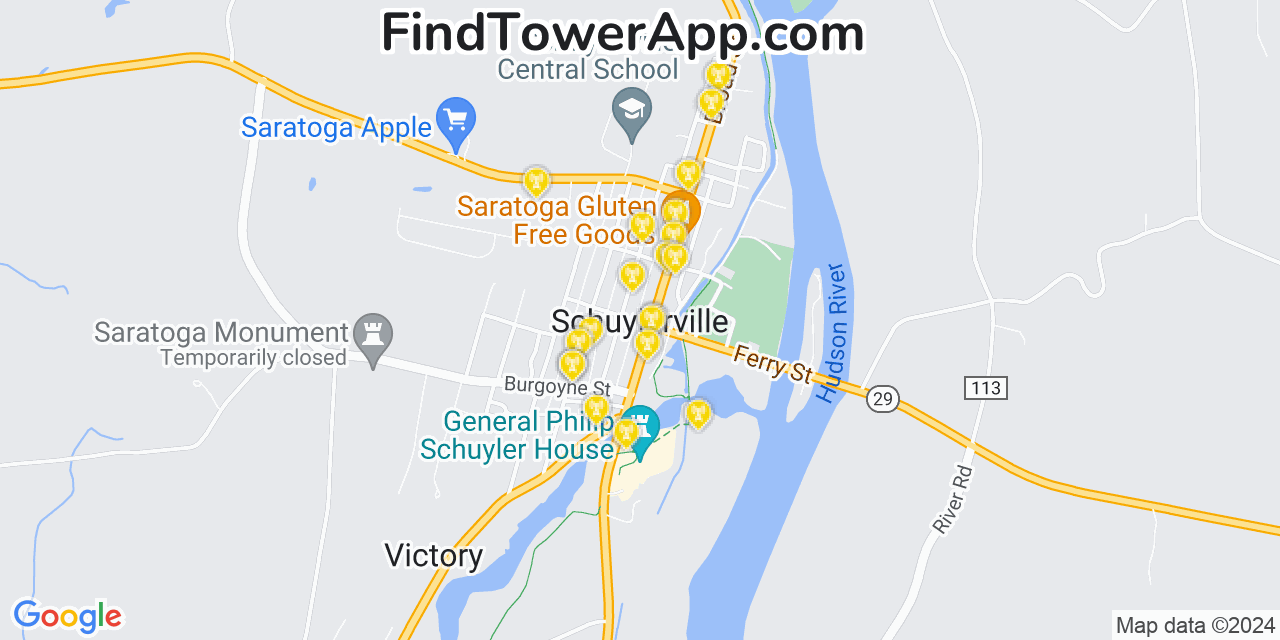 Verizon 4G/5G cell tower coverage map Schuylerville, New York