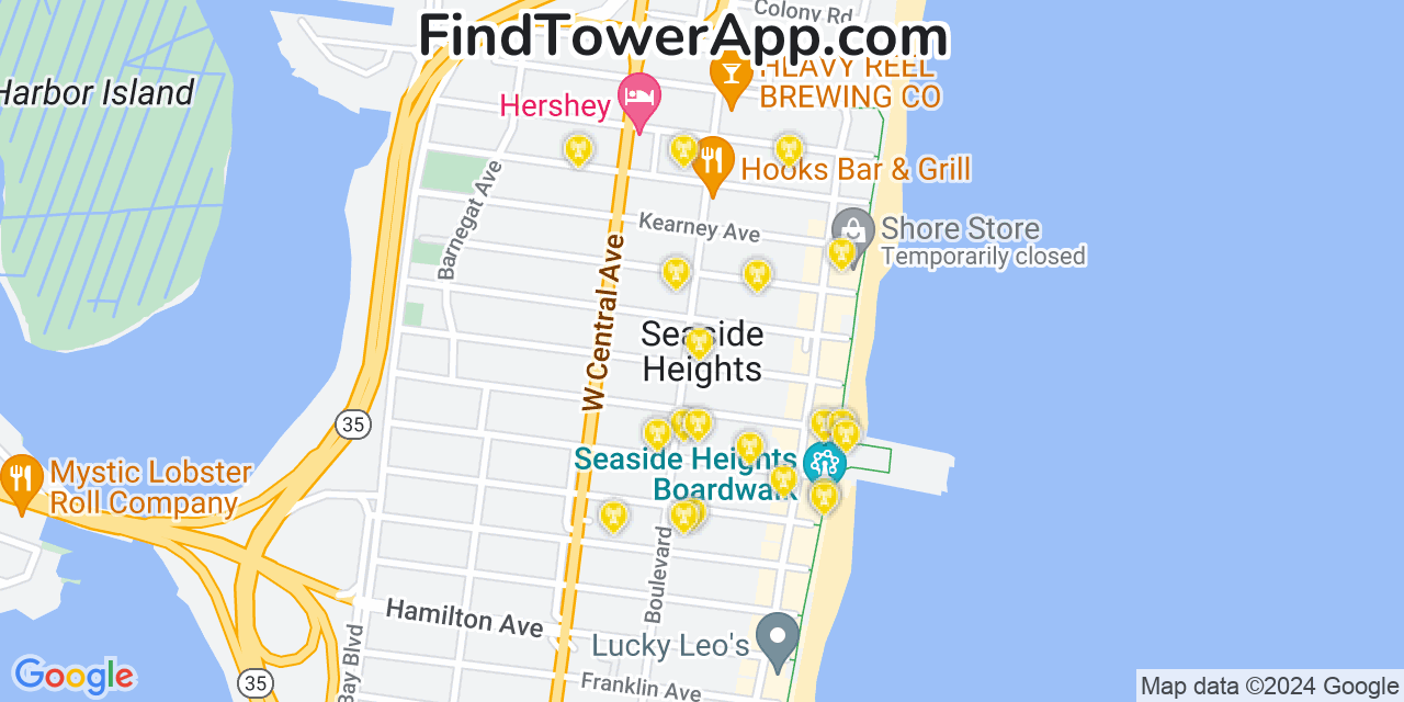 T-Mobile 4G/5G cell tower coverage map Seaside Heights, New Jersey