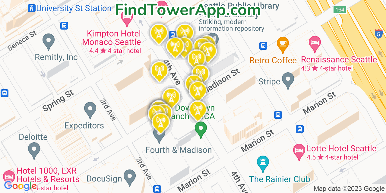 Seattle Washington Cell Tower Coverage Map