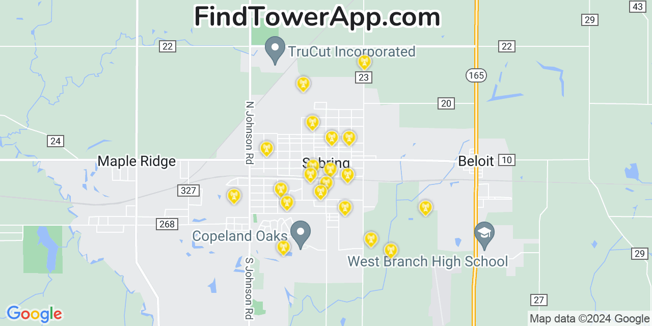 T-Mobile 4G/5G cell tower coverage map Sebring, Ohio