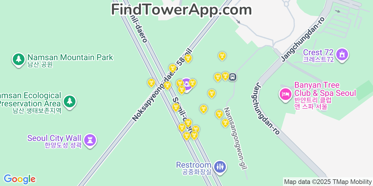 Seoul Cell Towers, South-Korea - FindTower App Coverage Maps