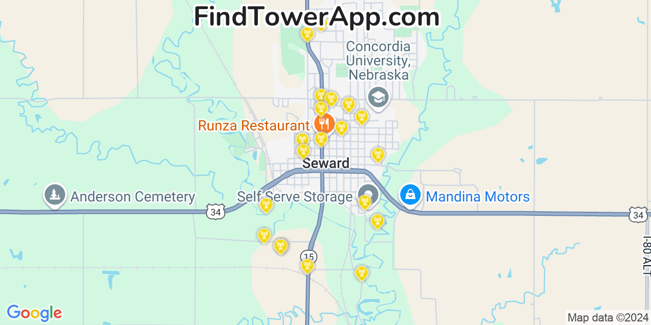 Seward Nebraska Cell Tower Coverage Map