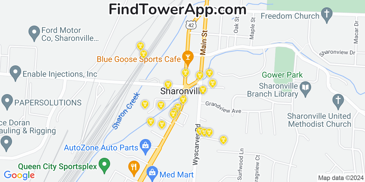 T-Mobile 4G/5G cell tower coverage map Sharonville, Ohio