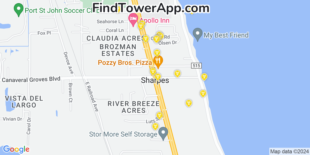 T-Mobile 4G/5G cell tower coverage map Sharpes, Florida