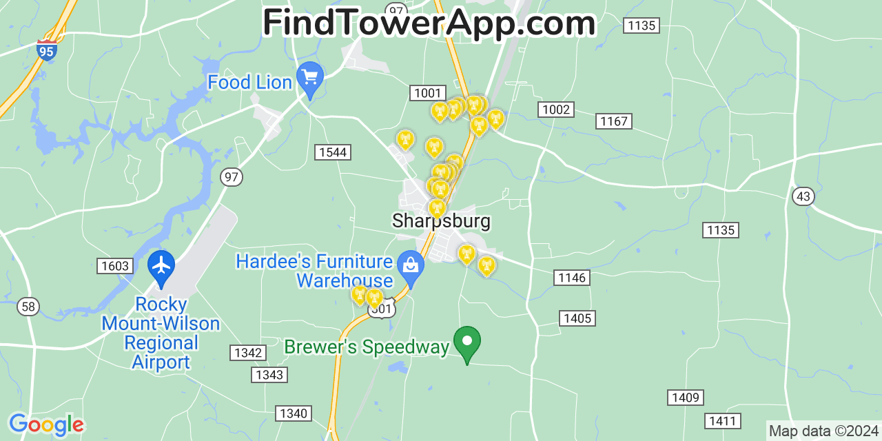 Verizon 4G/5G cell tower coverage map Sharpsburg, North Carolina