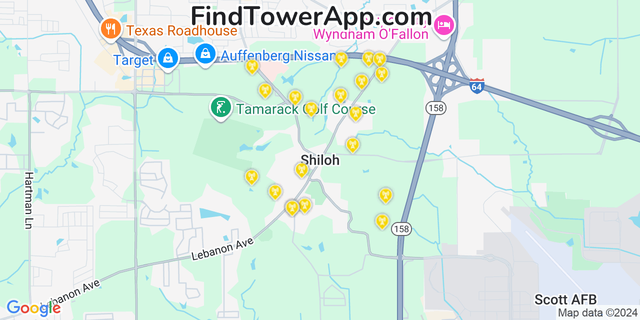 Shiloh Illinois Cell Tower Coverage Map