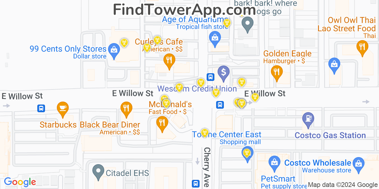 T-Mobile 4G/5G cell tower coverage map Signal Hill, California