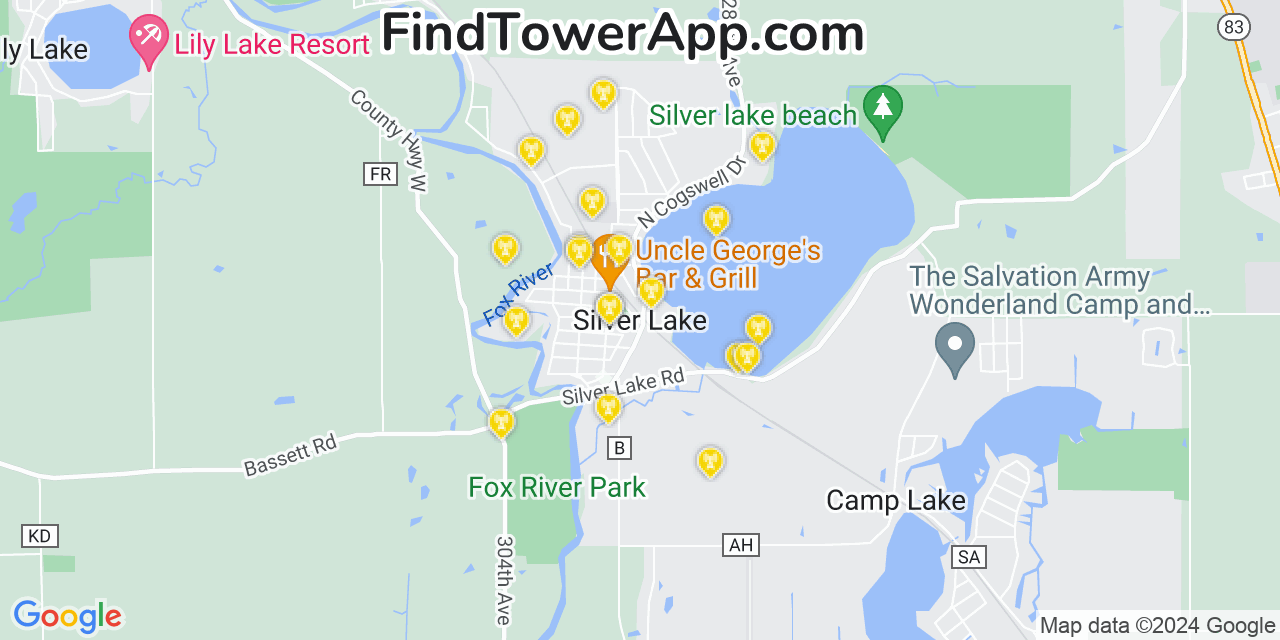 T-Mobile 4G/5G cell tower coverage map Silver Lake, Wisconsin