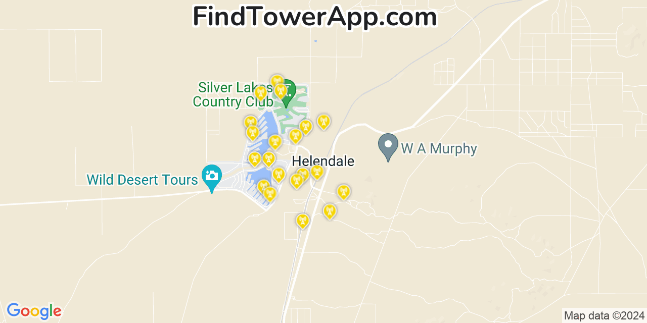 Verizon 4G/5G cell tower coverage map Silver Lakes, California