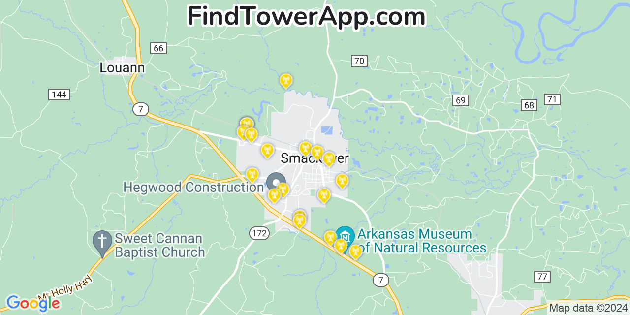 Verizon 4G/5G cell tower coverage map Smackover, Arkansas