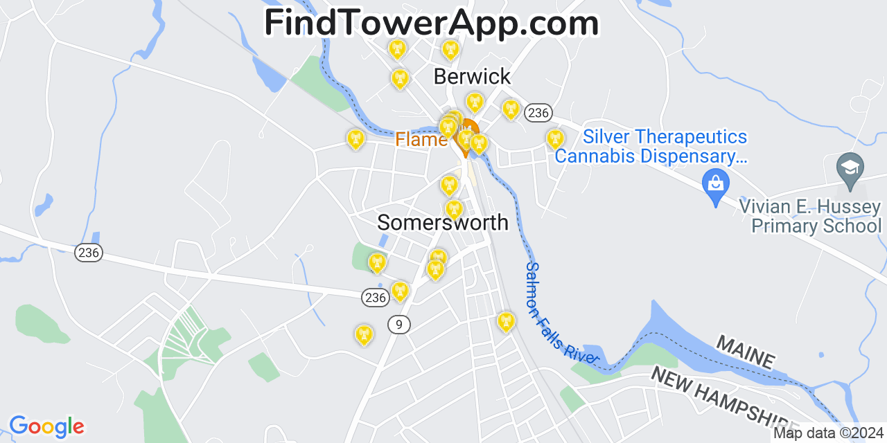 Verizon 4G/5G cell tower coverage map Somersworth, New Hampshire