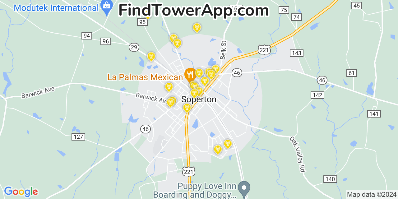 T-Mobile 4G/5G cell tower coverage map Soperton, Georgia