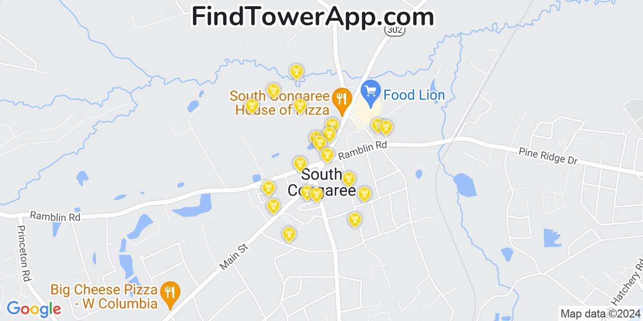 T-Mobile 4G/5G cell tower coverage map South Congaree, South Carolina