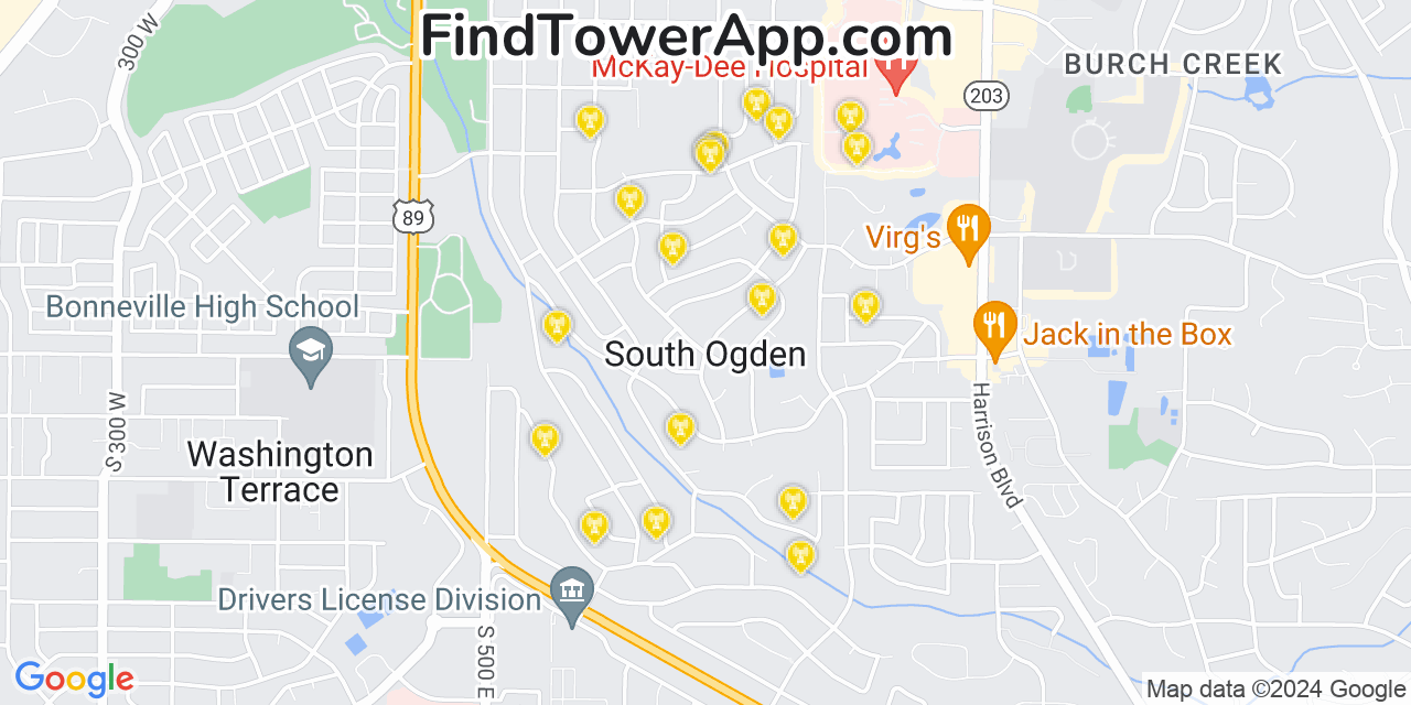 T-Mobile 4G/5G cell tower coverage map South Ogden, Utah