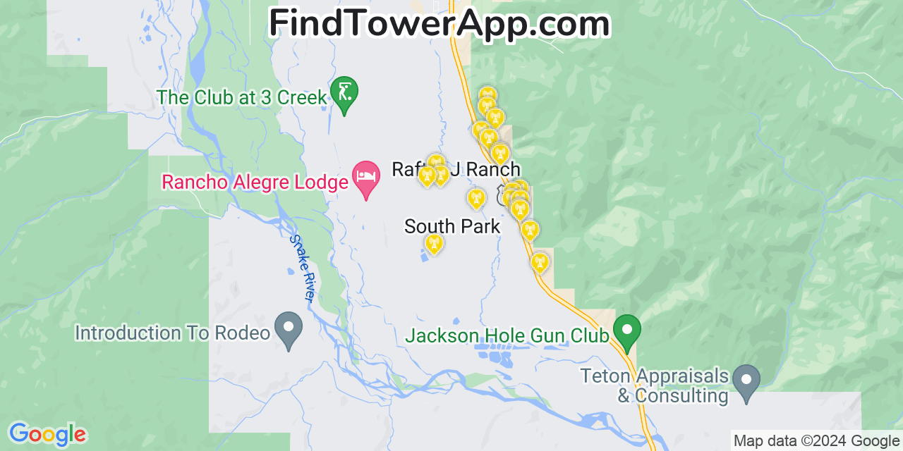 T-Mobile 4G/5G cell tower coverage map South Park, Wyoming