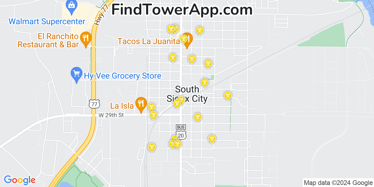 T-Mobile 4G/5G cell tower coverage map South Sioux City, Nebraska