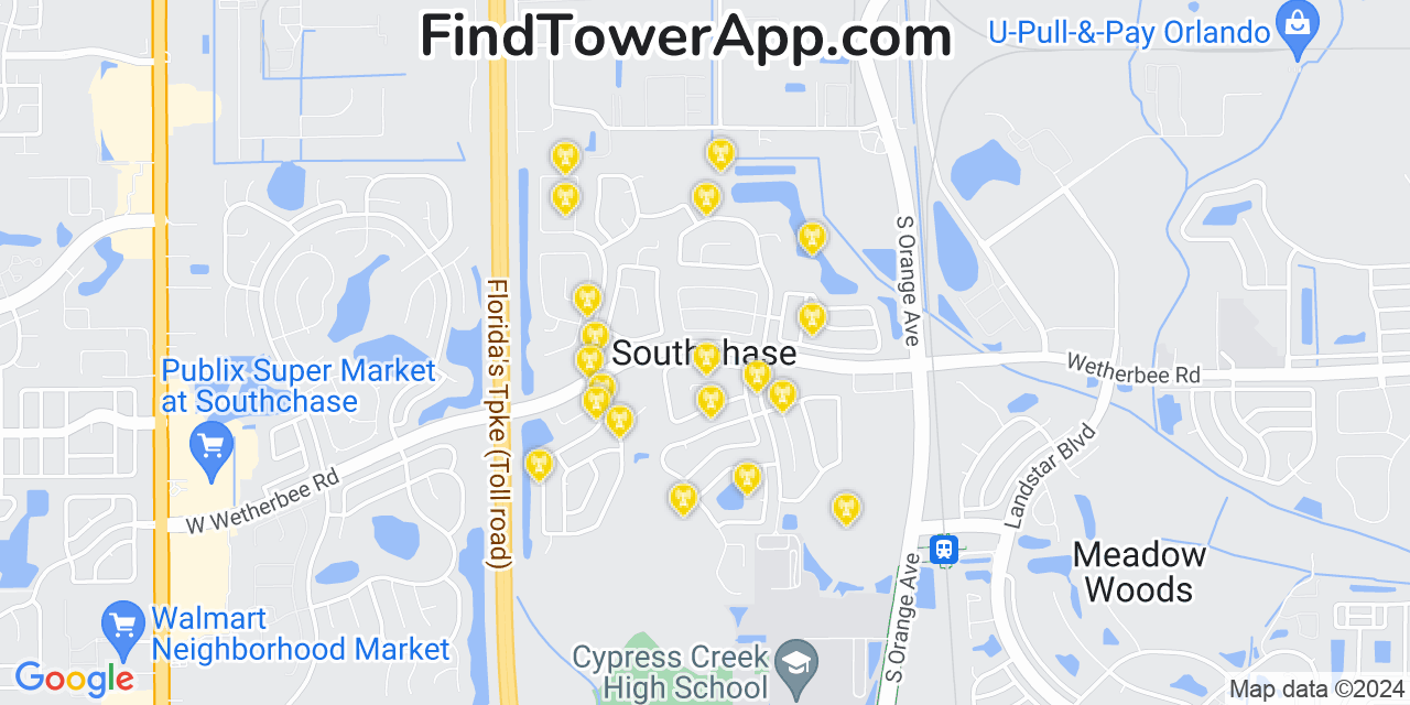 T-Mobile 4G/5G cell tower coverage map Southchase, Florida