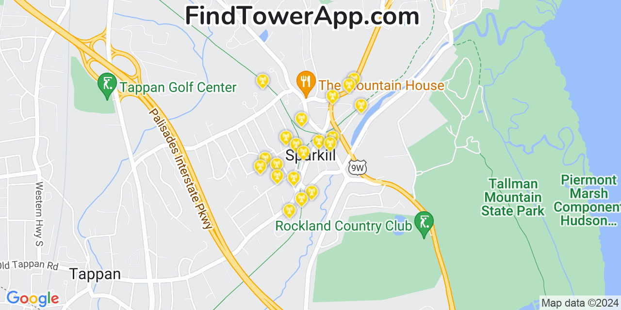 Verizon 4G/5G cell tower coverage map Sparkill, New York