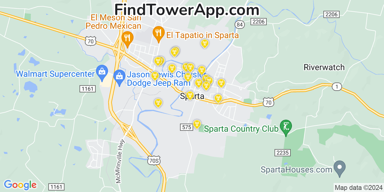 T-Mobile 4G/5G cell tower coverage map Sparta, Tennessee