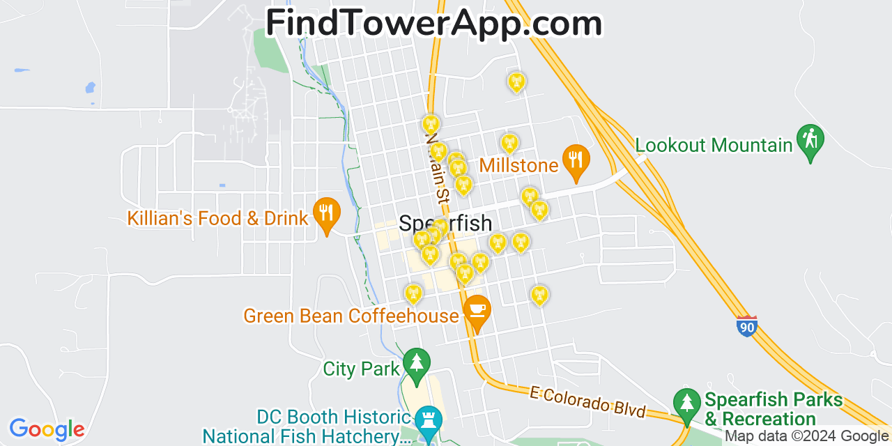 T-Mobile 4G/5G cell tower coverage map Spearfish, South Dakota