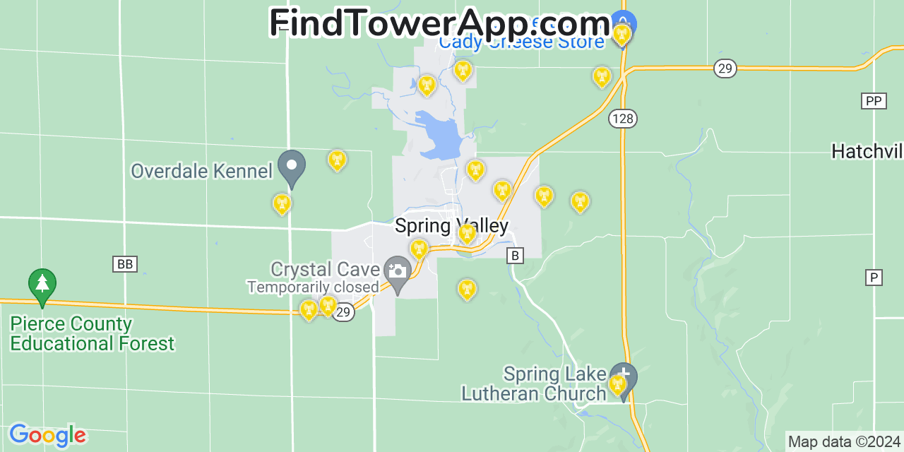 T-Mobile 4G/5G cell tower coverage map Spring Valley, Wisconsin