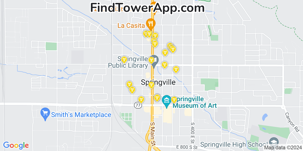 T-Mobile 4G/5G cell tower coverage map Springville, Utah