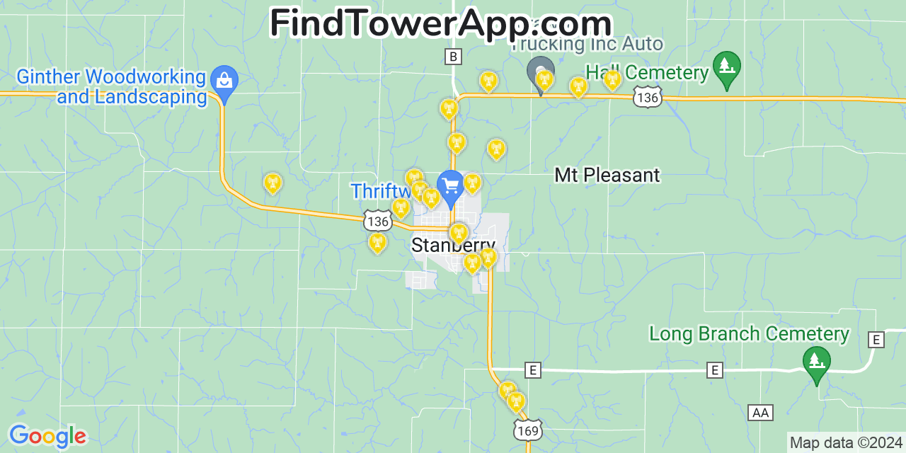 T-Mobile 4G/5G cell tower coverage map Stanberry, Missouri