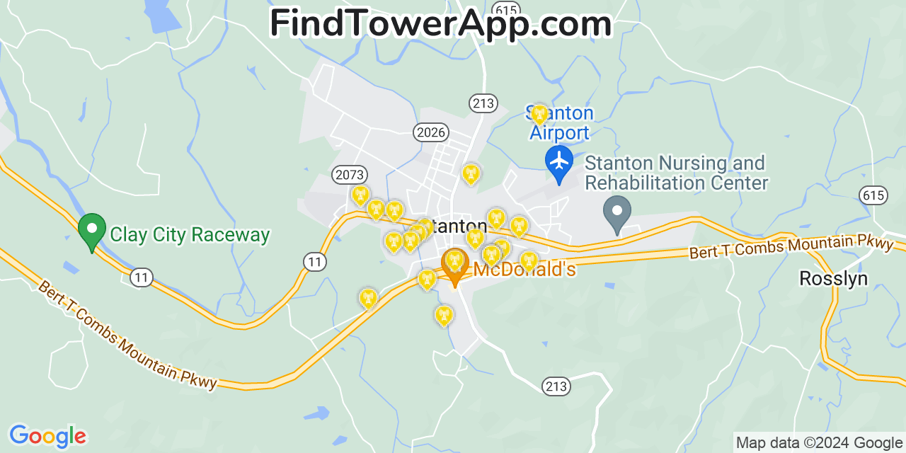 T-Mobile 4G/5G cell tower coverage map Stanton, Kentucky