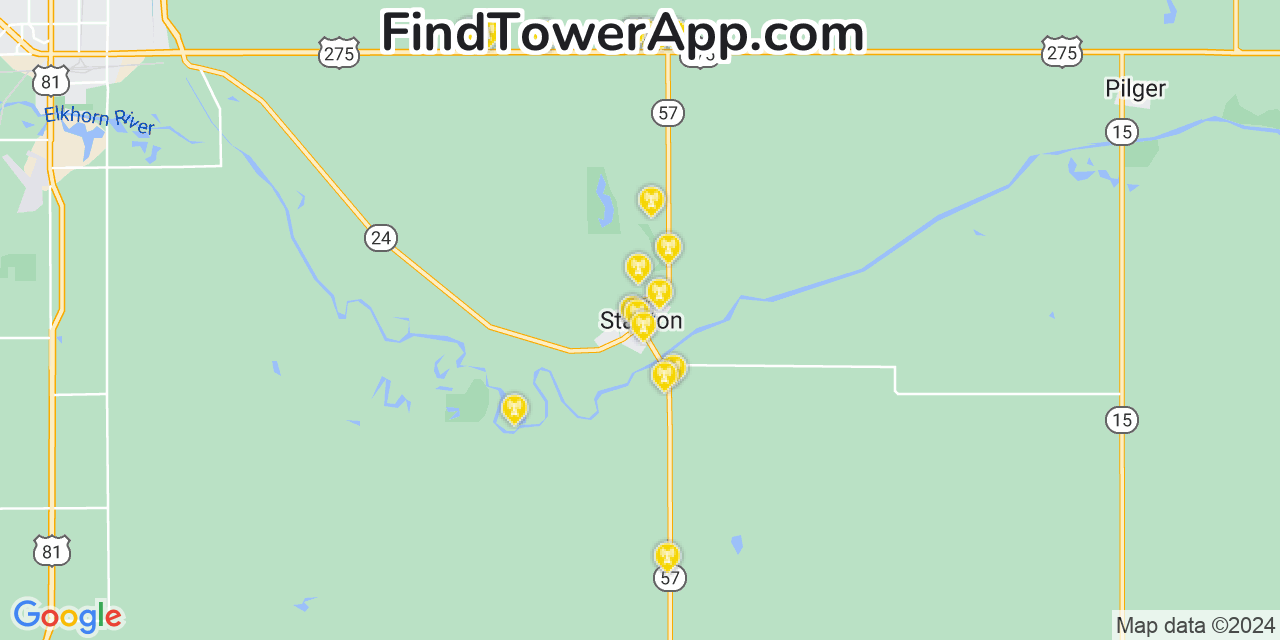 T-Mobile 4G/5G cell tower coverage map Stanton, Nebraska