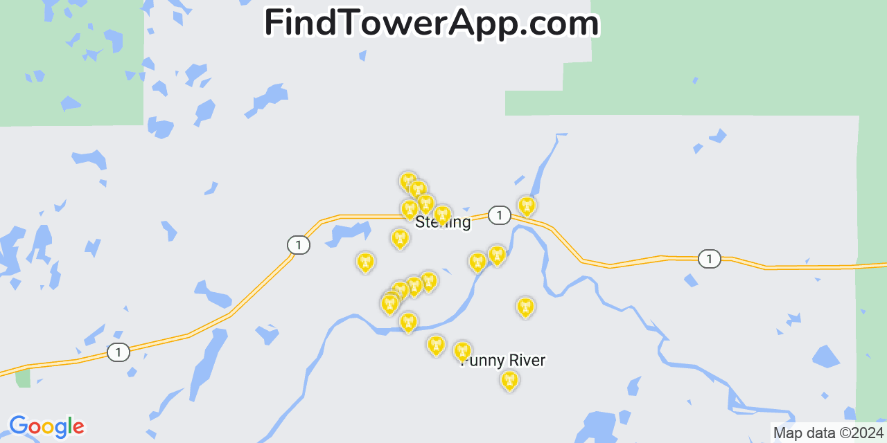 AT&T 4G/5G cell tower coverage map Sterling, Alaska