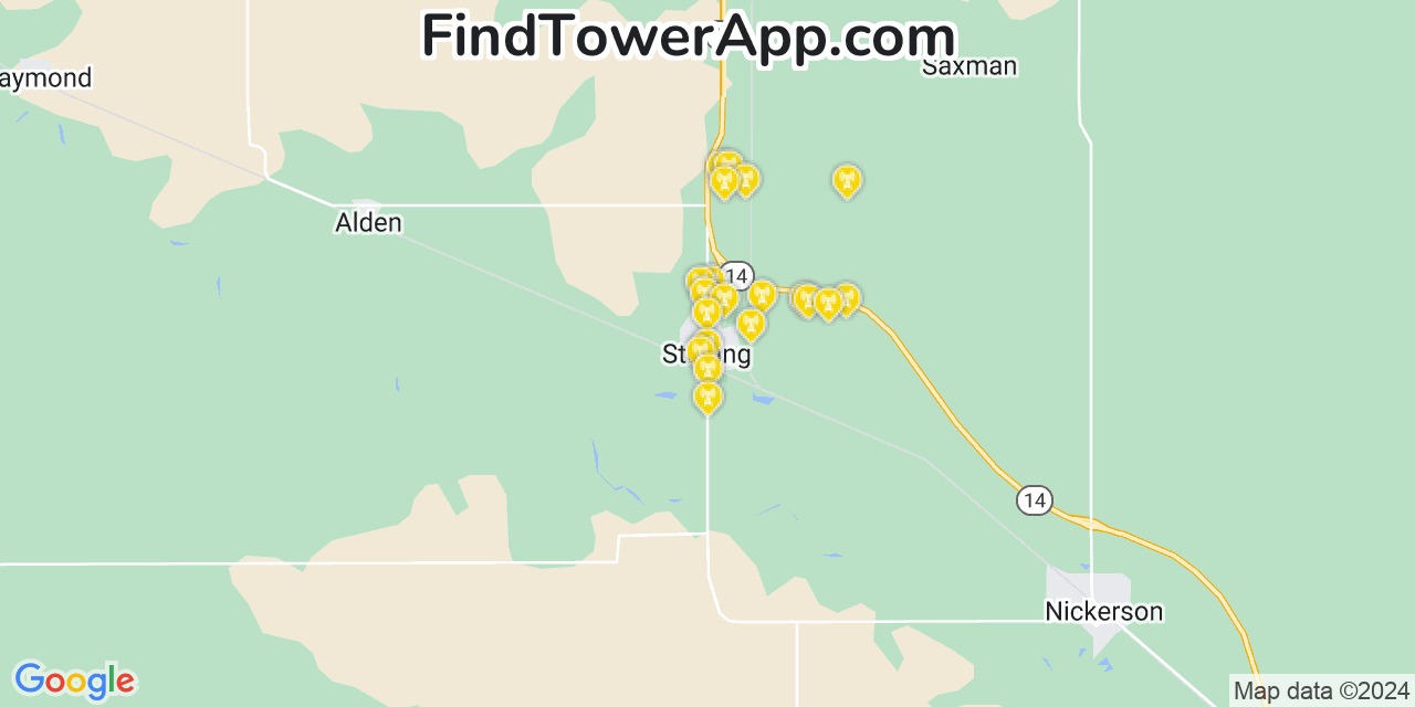 T-Mobile 4G/5G cell tower coverage map Sterling, Kansas