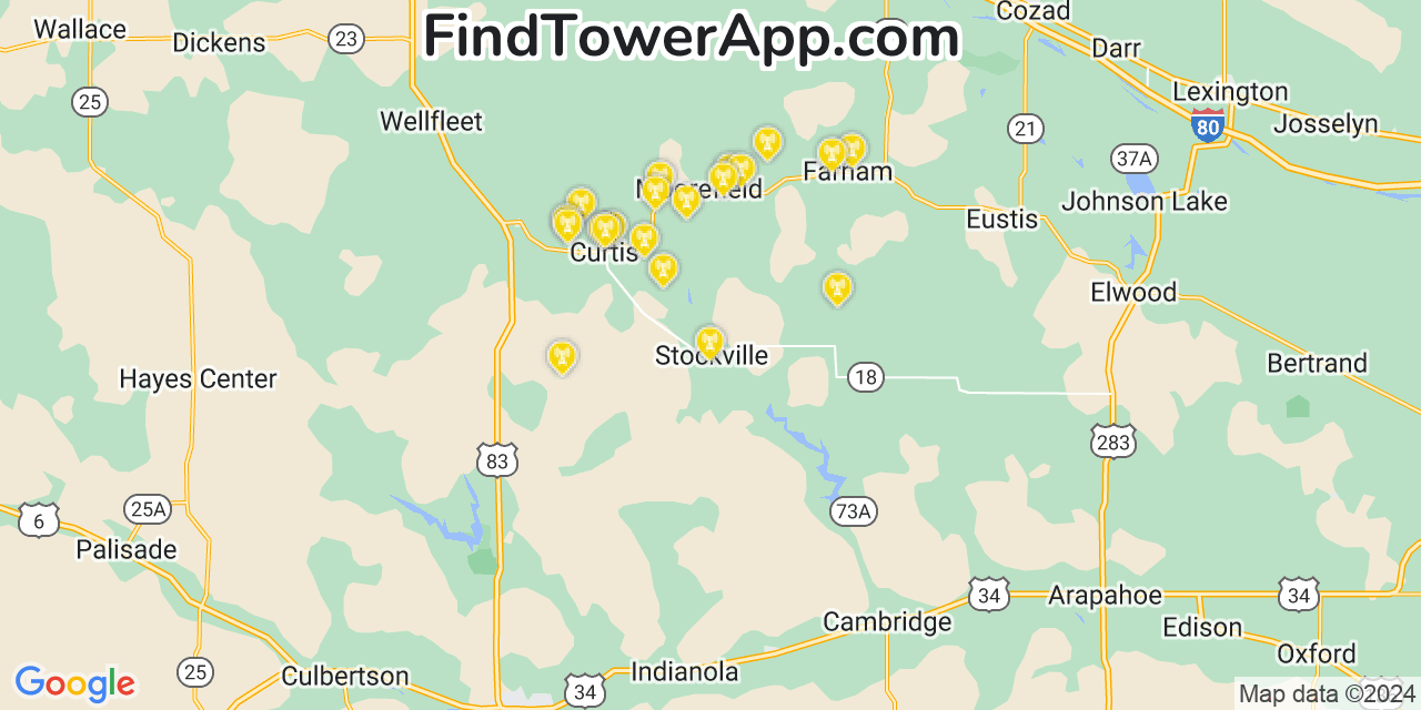 AT&T 4G/5G cell tower coverage map Stockville, Nebraska