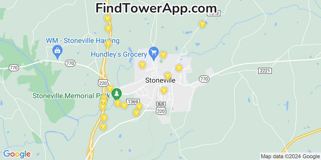 Verizon 4G/5G cell tower coverage map Stoneville, North Carolina